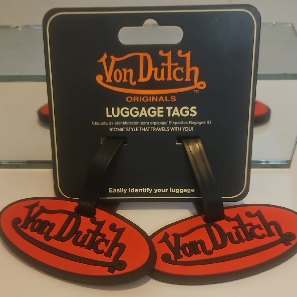 Von Dutch Originals Red and Black Luggage Tags